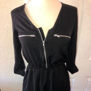 Black romper with zipper